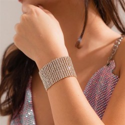occidental style exaggerating flash diamond style bracelet width bangle  Metal..