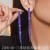   fully-jewelled black long tassel earrings  Rhinestone earrings fashion diamond Earring