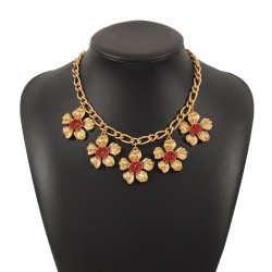 occidental style palace wind creative three-dimensional flowers necklace  retr..