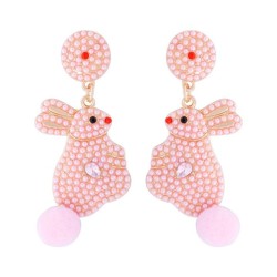 sweet lovely color samll beads rabbit ear stud temperament woman samll earrings