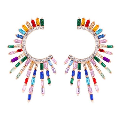 exaggerating Earring occidental style fashion personality Bohemia ear stud diamond earrings woman sun