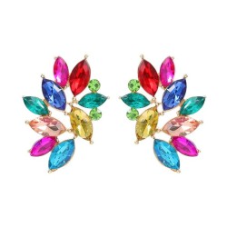 colorful diamond earrings exaggerating occidental style Earring woman Rhinesto..