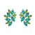 colorful diamond earrings exaggerating occidental style Earring woman Rhinestone flowers ear stud Bohemian style