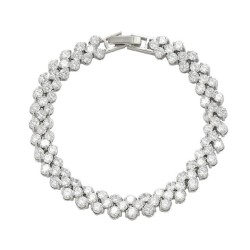 bronze embed zircon bracelet woman Round chain fashion occidental style