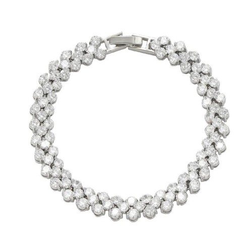 bronze embed zircon bracelet woman Round chain fashion occidental style