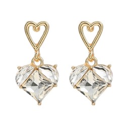 fashion colorful diamond earrings heart-shaped earring woman occidental style ..
