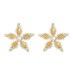  occidental style earrings fully-jewelled flowers ear stud lady trend Alloy em..