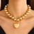 occidental style punk wind exaggerating big beads love temperament samll heart-shaped personality 