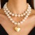 occidental style punk wind exaggerating big beads love temperament samll heart-shaped personality 