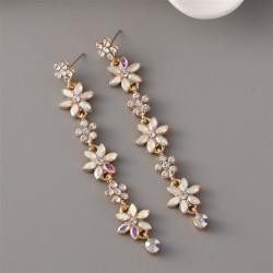 occidental style temperament personality long style flowers ear stud Alloy dia..