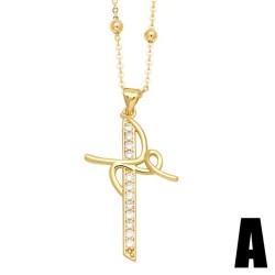  cross necklace occidental style fashion embed zircon clavicle chainnkb