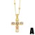  fashion cross necklace woman embed color zircon gilded all-Purpose clavicle chainnkb