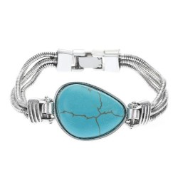  super big turquoise bracelet man woman Bohemia ethnic style creative Round ba..