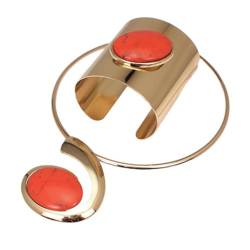 occidental style fashion exaggerating trend Collar set  unique personality pendant necklace set bangle  w