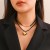 occidental style  heart-shaped pendant necklace Double layernecklace  brief Peach heart velvet