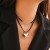 occidental style  heart-shaped pendant necklace Double layernecklace  brief Peach heart velvet
