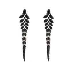 silver earrings temperament all-Purpose Alloy diamond exaggerating long style ..