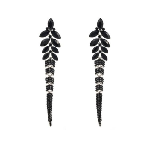 silver earrings temperament all-Purpose Alloy diamond exaggerating long style tassel Earring