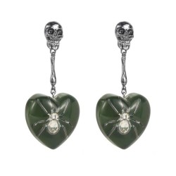occidental style exaggerating black wind spider skull earrings long style mult..