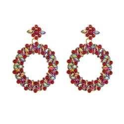 occidental style trend atmospheric exaggerating earrings brief geometry Round ..