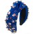 occidental style blue Headband layer Cloth glass diamond fitting enamel