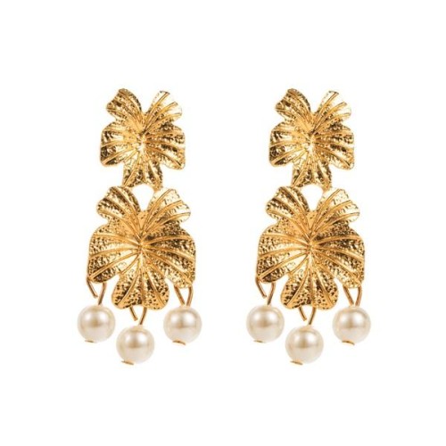 occidental style fashion retro palace wind flowers Pearl earrings brief all-Purpose flowers ear stud trend