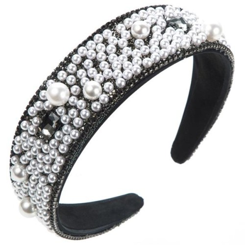  occidental style retro width Headband woman fashion Pearl ornament temperament Headband high banquet
