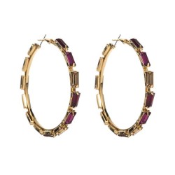 occidental style fashion exaggerating square colorful diamond circle woman tem..
