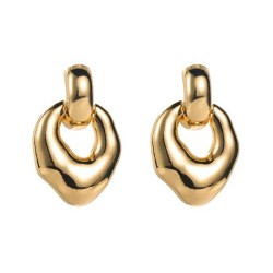 occidental style retro exaggerating geometry silver earrings woman fashion bri..