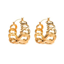 occidental style fashion wind twisted buckle woman exaggerating creative Round..