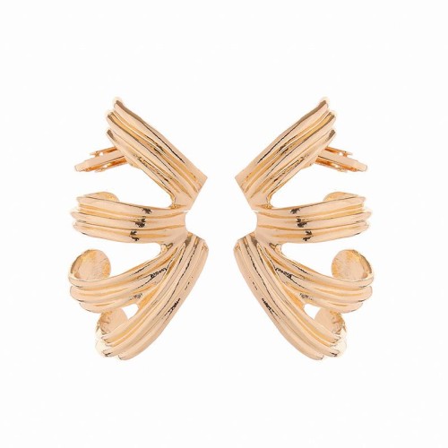 occidental style exaggerating Alloy pattern silver earrings woman personality brief twisted Ear clip Earring