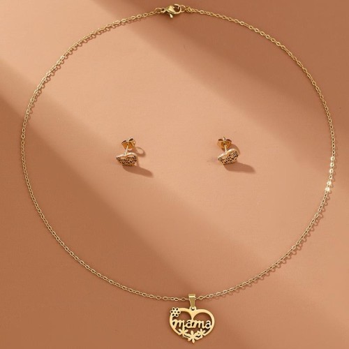  occidental style necklace ear stud set woman fashion temperament gift