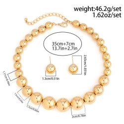occidental style  exaggerating big Beads fashion short style necklace  punk te..
