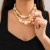 occidental style  exaggerating big Beads fashion short style necklace  punk temperament imitate Pearl 