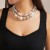 occidental style  exaggerating big Beads fashion short style necklace  punk temperament imitate Pearl 