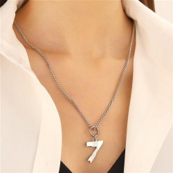 occidental style digit necklace man samll titanium steel pendant womanins all-..