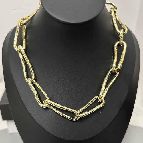 sasa same style occidental style retro high chain Stripe chain necklace Street Snap clavicle chain