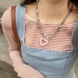  samll personality love circle necklace fashion temperament splice clavicle ch..