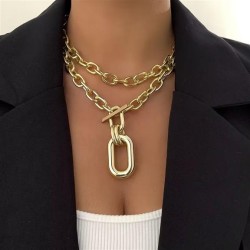 occidental style multilayer chain Metal necklace woman high clavicle chain two