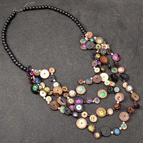 Bohemia Nation necklace women black chain retro personality long necklace handmade Collar