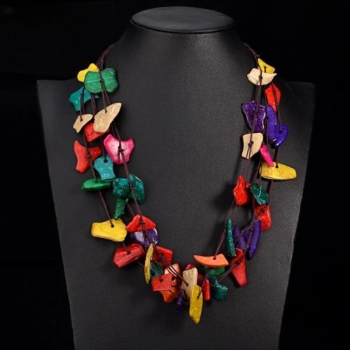Bohemia occidental style ethnic style exaggerating color fashion retro medium necklace beads chain 