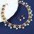  Pearl zircon flowers necklace high clavicle chain chain earrings set