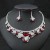  fashion drop three-dimensional flower leaf earrings necklace woman embed zircon Earring trend