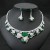  fashion drop three-dimensional flower leaf earrings necklace woman embed zircon Earring trend