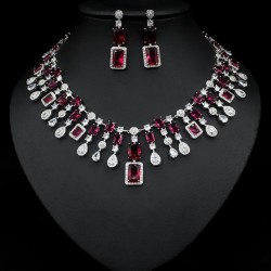occidental style luxurious temperament fashion women drop square zircon neckla..