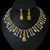 occidental style luxurious temperament fashion women drop square zircon necklace earrings bride banquet set