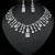 occidental style luxurious temperament fashion women drop square zircon necklace earrings bride banquet set