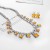 brief zircon necklace earrings set bride married banquet