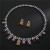 brief zircon necklace earrings set bride married banquet