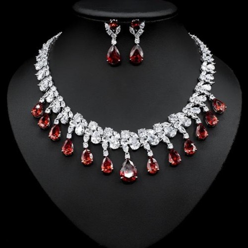   occidental style tassel necklace drop earrings luxurious set